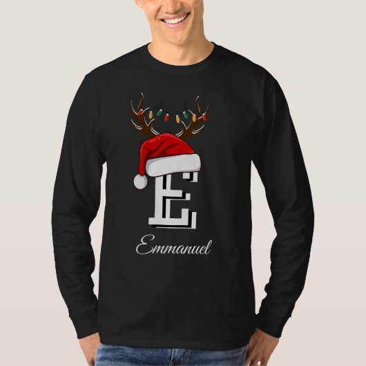 Monogrammed Familie Kerstmis Matching Outfits T-shirt (Voorkant)