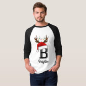 Monogrammed Familie Kerstmis Matching Outfits T-shirt (Voorkant volledig)