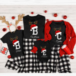 Monogrammed Familie Kerstmis Matching Outfits T-shirt<br><div class="desc">Monogrammed Familie Kerst shirten Matching Outfits</div>