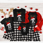 Monogrammed Familie Kerstmis Matching Outfits T-shirt<br><div class="desc">Monogrammed Familie Kerst shirten Matching Outfits</div>