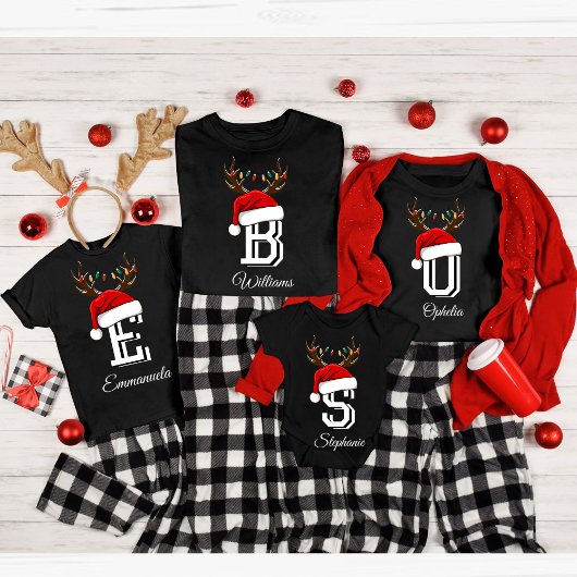 Monogrammed Familie Kerstmis Matching Outfits T-shirt