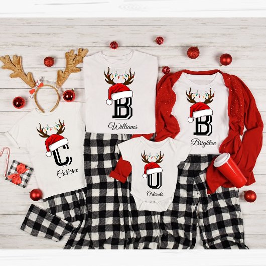 Monogrammed Familie Kerstmis Matching Outfits T-shirt