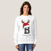 Monogrammed Familie Kerstmis Matching Outfits Trui (Voorkant volledig)