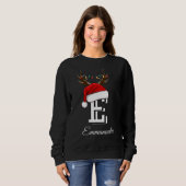 Monogrammed Familie Kerstmis Matching Outfits Trui (Voorkant volledig)