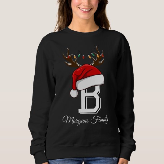 Monogrammed Familie Kerstmis Matching Outfits Trui (Voorkant)