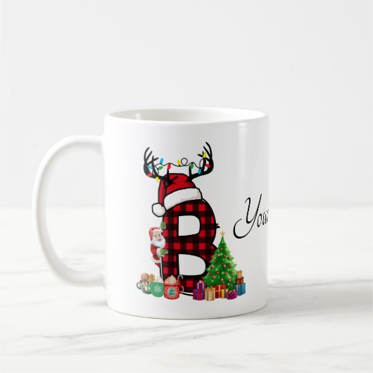 Monogrammed Familie Kerstmis Personaliseren met na Koffiemok (Links)