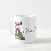 Monogrammed Familie Kerstmis Personaliseren met na Koffiemok (Voorkant links)