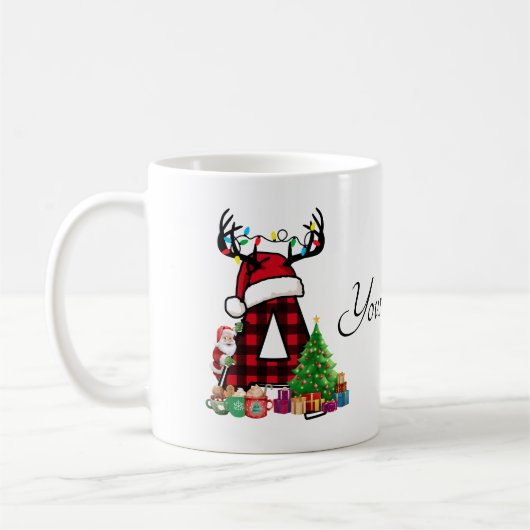 Monogrammed Familie Kerstmis Personaliseren met na Koffiemok (Links)