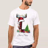Monogrammed Familie Kerstmis Personaliseren met na T-shirt (Voorkant)
