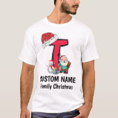 Monogrammed Familie Kerstmis Personaliseren met na T-shirt (Voorkant)
