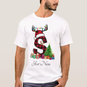 Monogrammed Familie Kerstmis Personaliseren met na T-shirt (Voorkant)