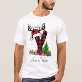 Monogrammed Familie Kerstmis Personaliseren met na T-shirt (Voorkant)
