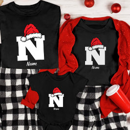Monogrammed Familie Kerstmis Personaliseren met na T-shirt