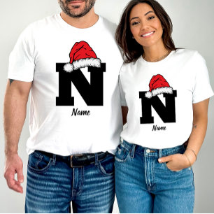 Monogrammed Familie Kerstmis Personaliseren met na T-shirt