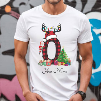 Monogrammed Familie Kerstmis Personaliseren met na T-shirt