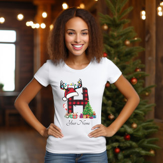 Monogrammed Familie Kerstmis Personaliseren met na T-shirt