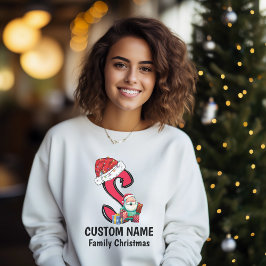 Monogrammed Familie Kerstmis Personaliseren met na T-shirt