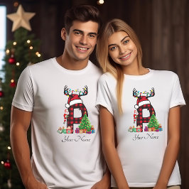 Monogrammed Familie Kerstmis Personaliseren met na T-shirt