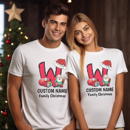 Monogrammed Familie Kerstmis Personaliseren met na T-shirt