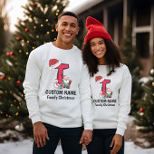 Monogrammed Familie Kerstmis Personaliseren met na T-shirt