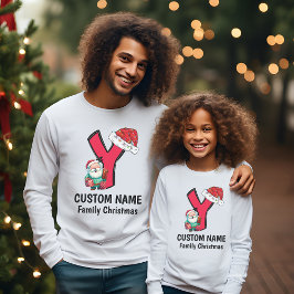Monogrammed Familie Kerstmis Personaliseren met na T-shirt