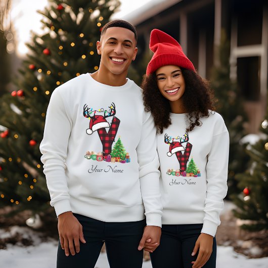 Monogrammed Familie Kerstmis Personaliseren met na T-shirt