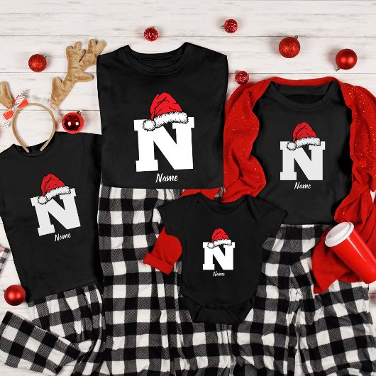 Monogrammed Familie Kerstmis Personaliseren met na T-shirt