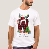 Monogrammed Familie Kerstmis Personaliseren met na T-shirt (Voorkant)