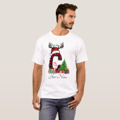 Monogrammed Familie Kerstmis Personaliseren met na T-shirt (Voorkant volledig)