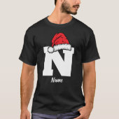 Monogrammed Familie Kerstmis Personaliseren met na T-shirt (Voorkant)