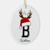 Monogrammed Familie Sinterklaas Kerstmis Keramisch Ornament (Rechts)