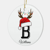 Monogrammed Familie Sinterklaas Kerstmis Keramisch Ornament (Links)