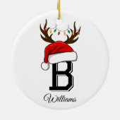 Monogrammed Familie Sinterklaas Kerstmis Keramisch Ornament (Achterkant)