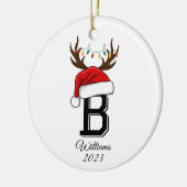 Monogrammed Familie Sinterklaas Kerstmis Keramisch Ornament (Links)