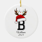 Monogrammed Familie Sinterklaas Kerstmis Keramisch Ornament (Achterkant)