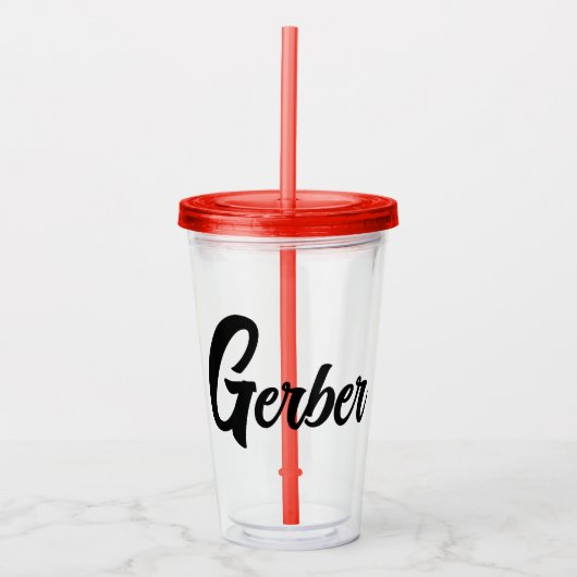 Monogrammed familienaam acryl drinkbeker (Voorkant)