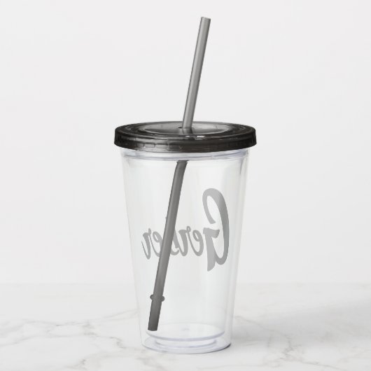 Monogrammed familienaam acryl drinkbeker (Achterkant)