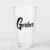 Monogrammed familienaam Beer Glass Cup Glas (Voorkant)