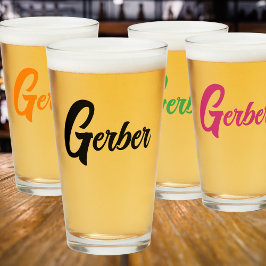 Monogrammed familienaam Beer Glass Cup Glas