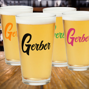 Monogrammed familienaam Beer Glass Cup Glas