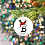 Monogrammed familienaam sinterklaas kerst keramisch ornament<br><div class="desc">Monogrammed familienaam sinterklaas kerst</div>