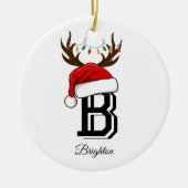 Monogrammed familienaam sinterklaas kerst keramisch ornament (Voorkant)