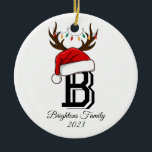 Monogrammed familienaam sinterklaas kerst keramisch ornament<br><div class="desc">Monogrammed familienaam sinterklaas kerst</div>