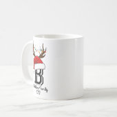 Monogrammed familienaam sinterklaas kerst koffiemok (Voorkant links)