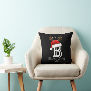 Monogrammed familienaam sinterklaas kerst kussen
