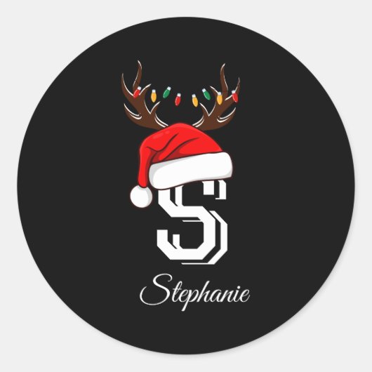 Monogrammed Family Christmas Matching Outfits _1 Ronde Sticker (Voorkant)