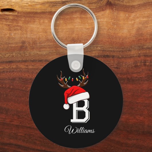 Monogrammed Family Christmas Matching Outfits _3  Sleutelhanger (Voorkant)