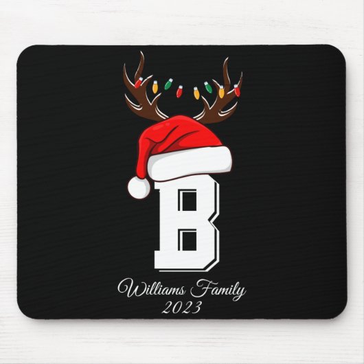 Monogrammed Family Christmas Matching Outfits  Muismat (Voorkant)