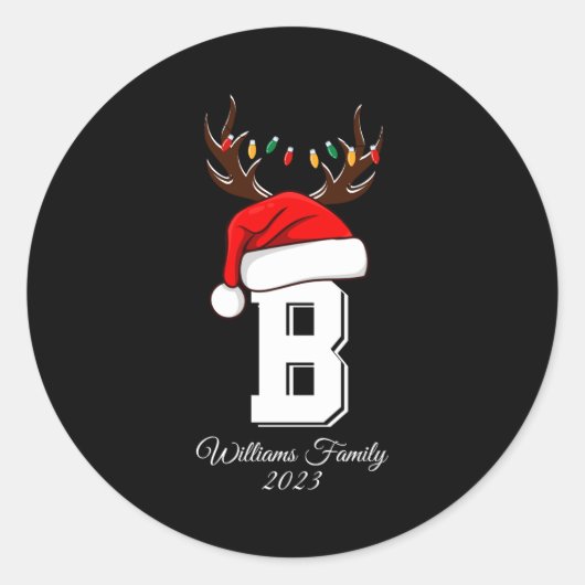 Monogrammed Family Christmas Matching Outfits  Ronde Sticker (Voorkant)