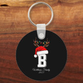 Monogrammed Family Christmas Matching Outfits Sleutelhanger (Voorkant)